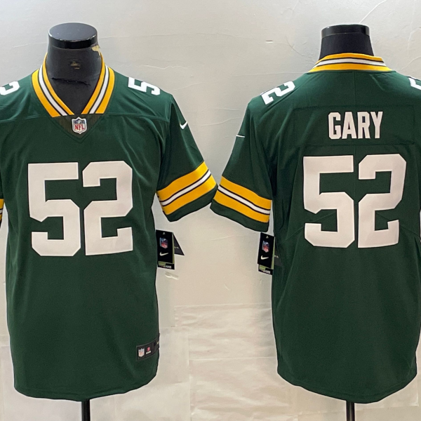 Men's Green Bay Packers #52 Green Rashan Gary Jersey