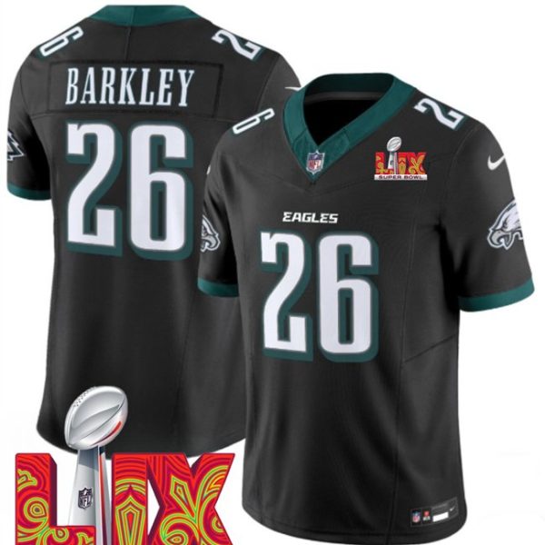 Youth Philadelphia Eagles #26 Saquon Barkley Black Super Bowl LIX F.U.S.E. Vapor Untouchable Limited Stitched Jersey