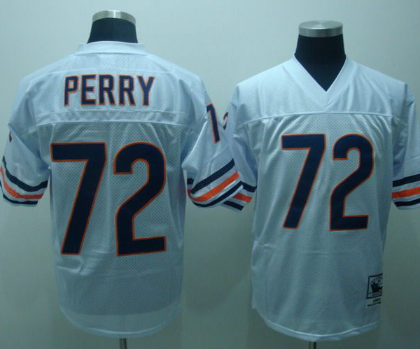 Mitchell And Ness Chicago Bears #72 William Perry White Stitched Throwback NFL Jersey