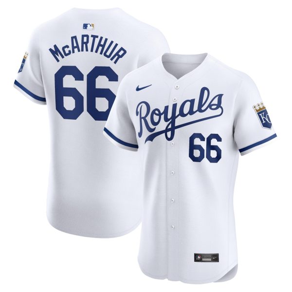 Men's Kansas City Royals James Macarthur Nike White Home Elite Player Jersey