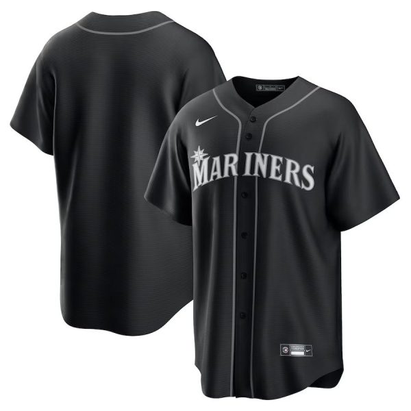 Men's Seattle Mariners Nike Black Lights Out Replica Jersey