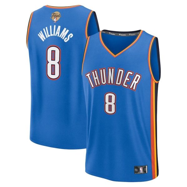 Youth Oklahoma City Thunder #8 Jalen Williams Fanatics Blue 2025 NBA Finals Fast Break Player Icon Edition Jersey