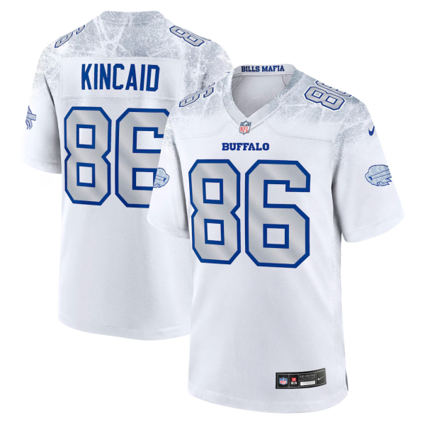 Men's Nike #86 Dalton Kincaid White Buffalo Bills 2025 Rivalries Collection Limited Jersey