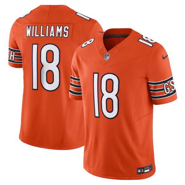 Men's Chicago Bears #18 Caleb Williams Nike Orange Vapor F.U.S.E. Limited Jersey