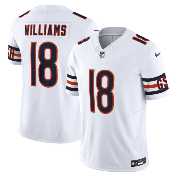 Men's Chicago Bears #18 Caleb Williams Nike White Vapor F.U.S.E. Limited Jersey