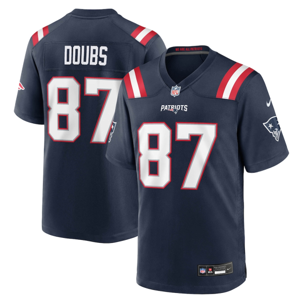 Men's New England Patriots Romeo Doubs Nike Navy Game Jersey
