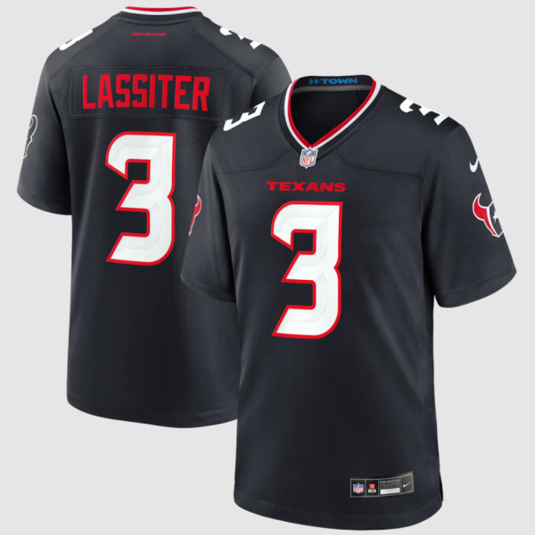 Men's Houston Texans Kamari Lassiter Nike Navy Team Game Jersey