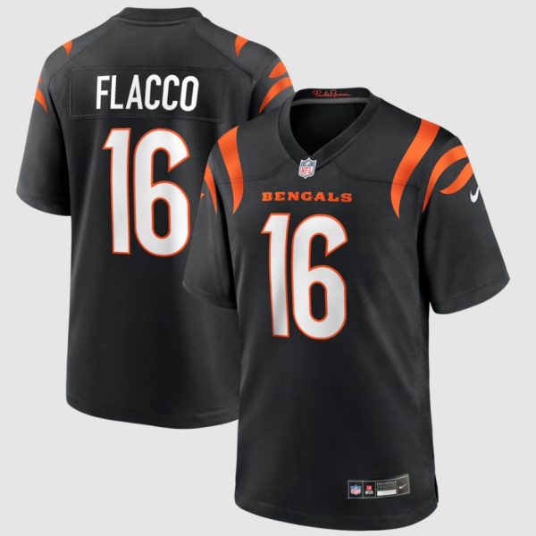 Men's Cincinnati Bengals Joe Flacco Nike Black Team Game Jersey