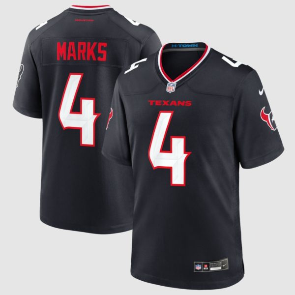 Men's Houston Texans Woody Marks Nike Navy Team Game Jersey