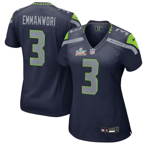 Women's Seattle Seahawks Nick Emmanwori Nike College Navy Super Bowl LX Patch Game Jersey